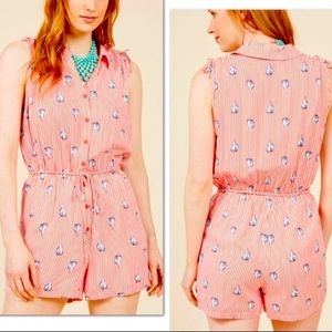 Modcloth Dress to Impress Sailboat Vintage Size medium romper